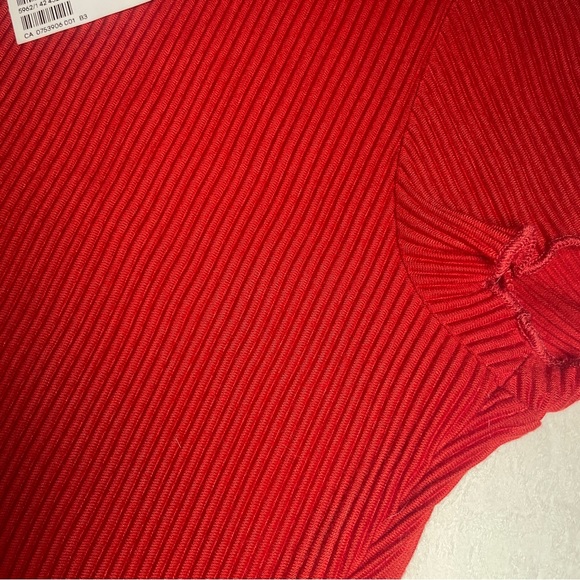 H&M Red Ribbed Cropped Top - Medium - Picture 5 of 6